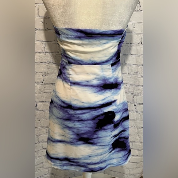Outback Red Strapless Blue & White Tie Dye Bandage Dress Size 2 - Picture 5 of 8